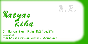 matyas riha business card